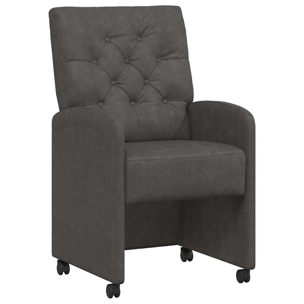 Καρέκλες Φαγητού με Ρόδες 2 pcs Μαύρο 58 x 67 x 97 εκ