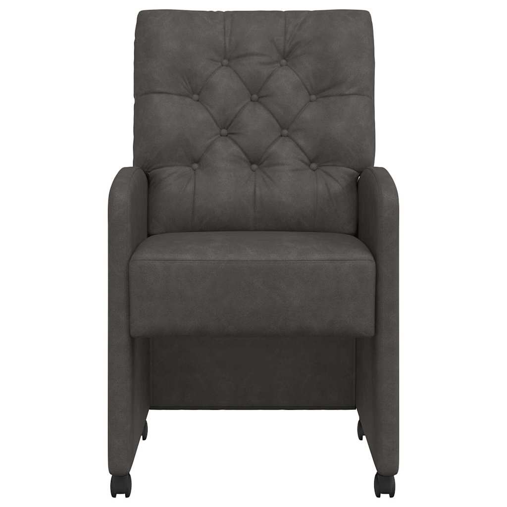 Καρέκλες Φαγητού με Ρόδες 2 pcs Μαύρο 58 x 67 x 97 εκ
