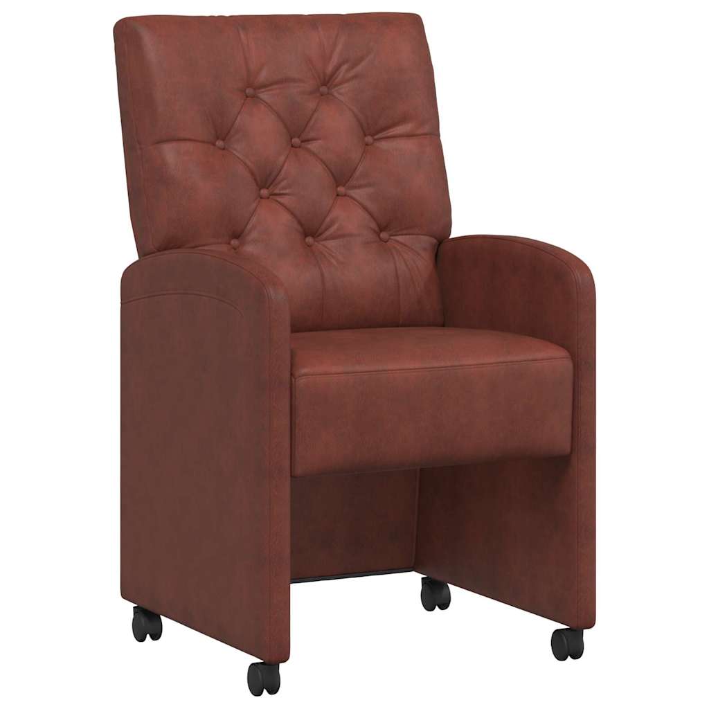 Καρέκλες Φαγητού με Ρόδες 2 pcs Λαμπερό καφέ 58 x 67 x 97 εκ - Pakobazaar