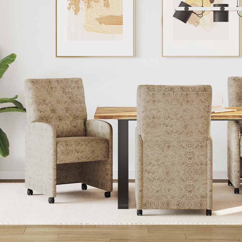Καρέκλες Φαγητού με Ρόδες 2 pcs Ανοιχτό γκρι 58 x 67 x 97 εκ