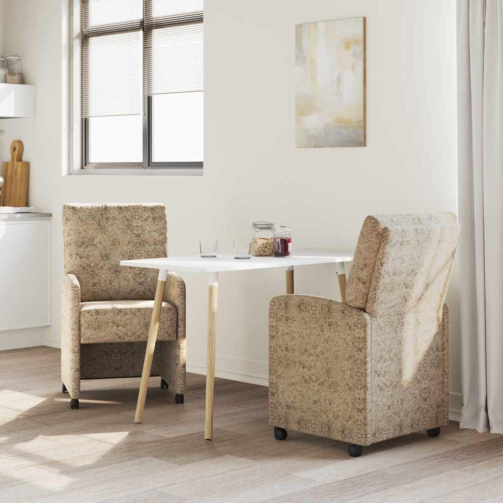 Καρέκλες Φαγητού με Ρόδες 2 pcs Ανοιχτό γκρι 58 x 67 x 97 εκ