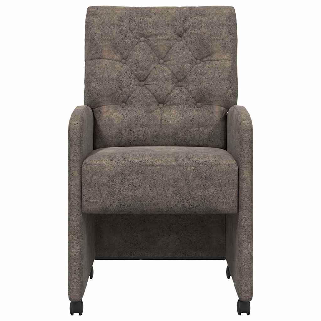 Καρέκλες Φαγητού με Ρόδες 2 pcs Σκούρο γκρι 58 x 67 x 97 εκ - Pakobazaar