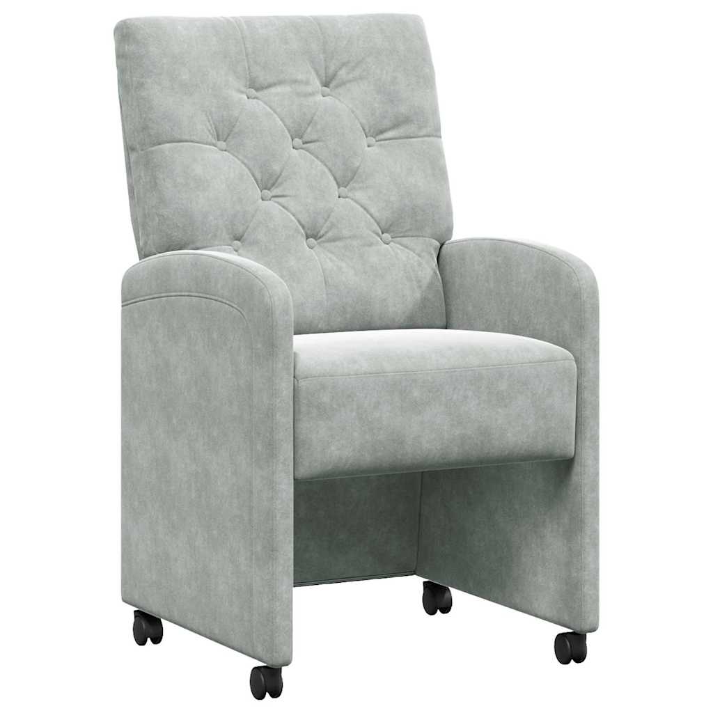 Καρέκλες Φαγητού με Ρόδες 2 pcs Ανοιχτό γκρι 58 x 67 x 97 εκ - Pakobazaar