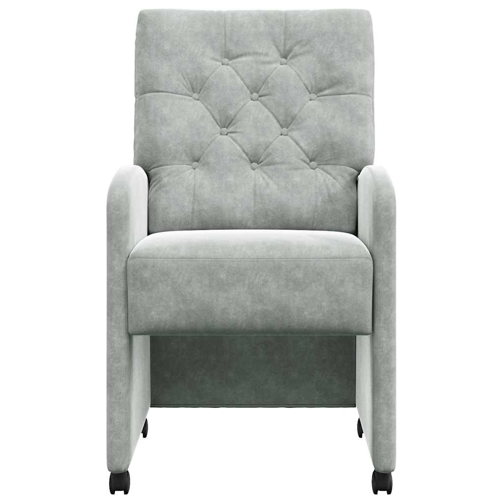 Καρέκλες Φαγητού με Ρόδες 2 pcs Ανοιχτό γκρι 58 x 67 x 97 εκ - Pakobazaar