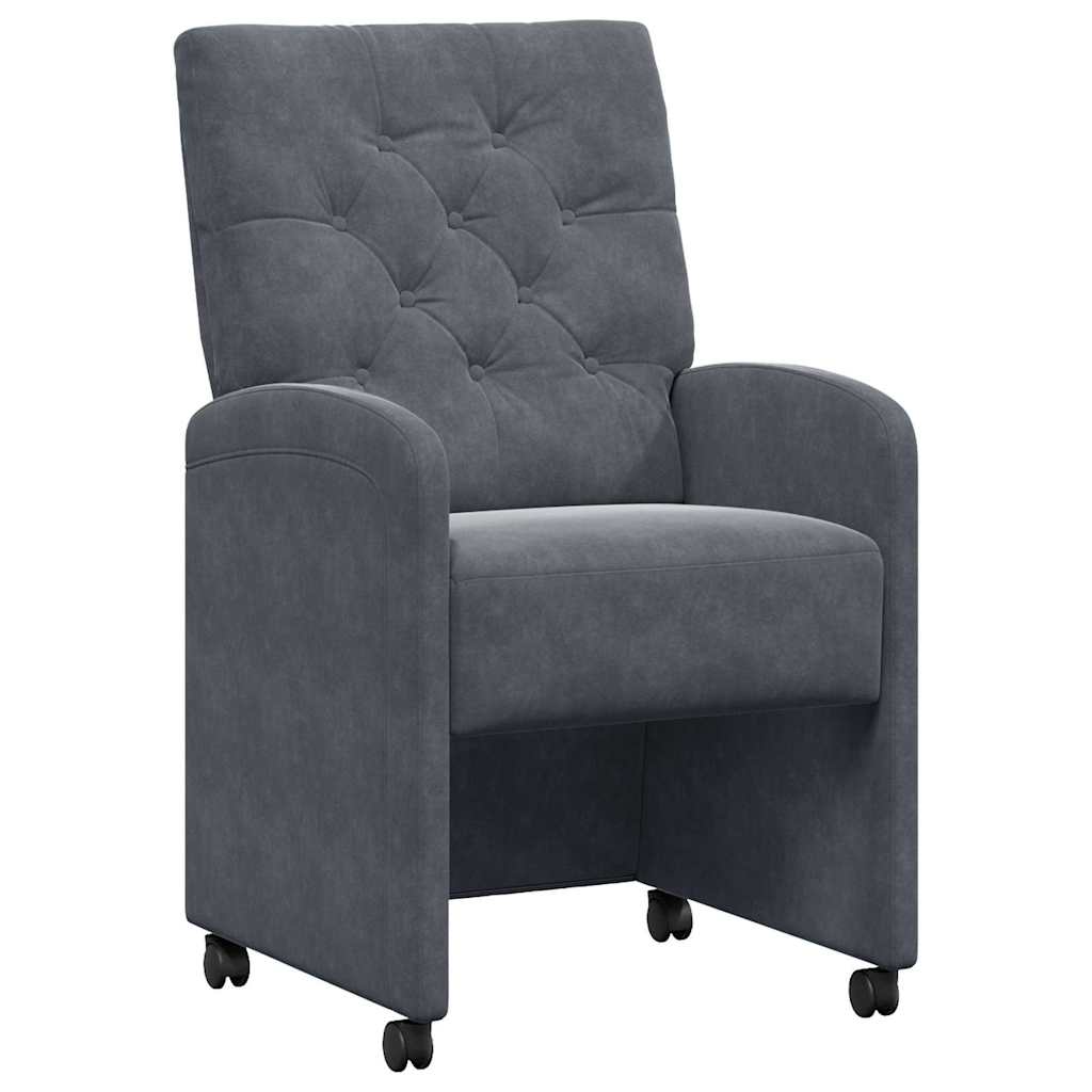Καρέκλες Φαγητού με Ρόδες 2 pcs Σκούρο γκρι 58 x 67 x 97 εκ - Pakobazaar