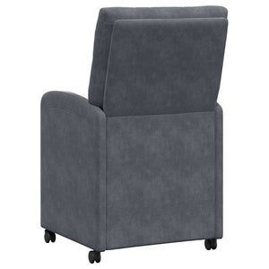 Καρέκλες Φαγητού με Ρόδες 2 pcs Σκούρο γκρι 58 x 67 x 97 εκ - Pakobazaar