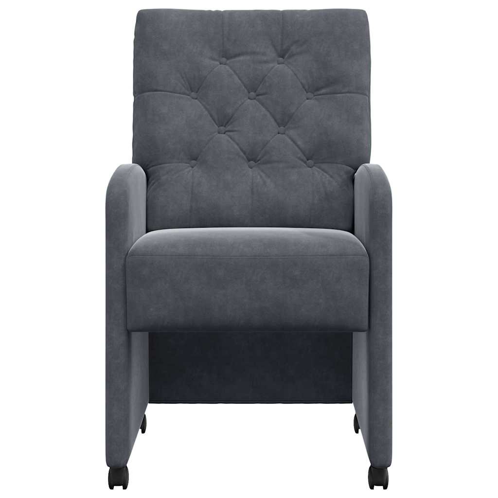 Καρέκλες Φαγητού με Ρόδες 2 pcs Σκούρο γκρι 58 x 67 x 97 εκ - Pakobazaar