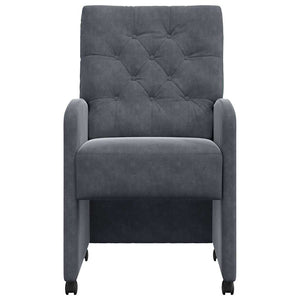 Καρέκλες Φαγητού με Ρόδες 2 pcs Σκούρο γκρι 58 x 67 x 97 εκ - Pakobazaar