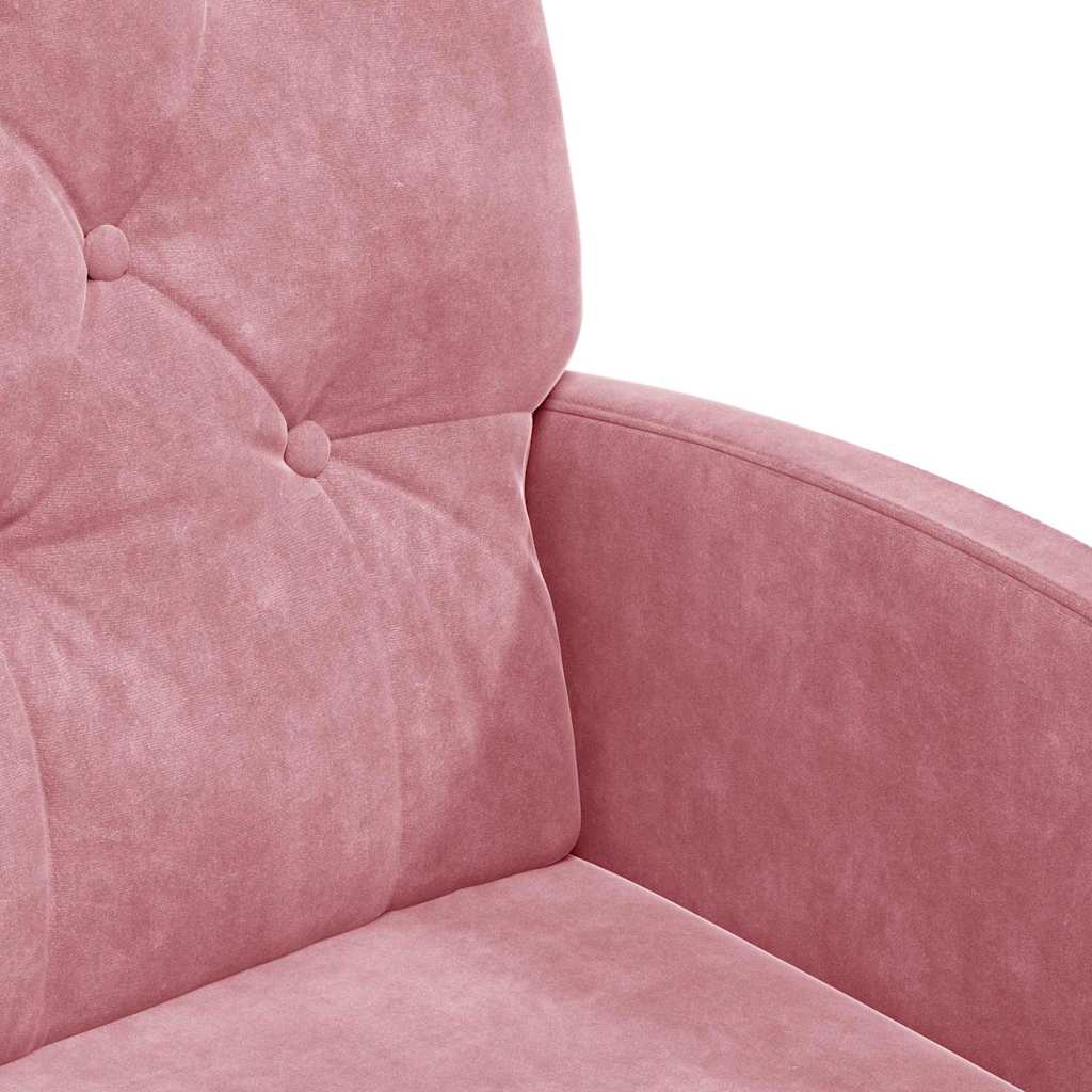 Καρέκλες Φαγητού με Ρόδες 2 pcs Ροζ 58 x 67 x 97 εκ Βελούδο - Pakobazaar