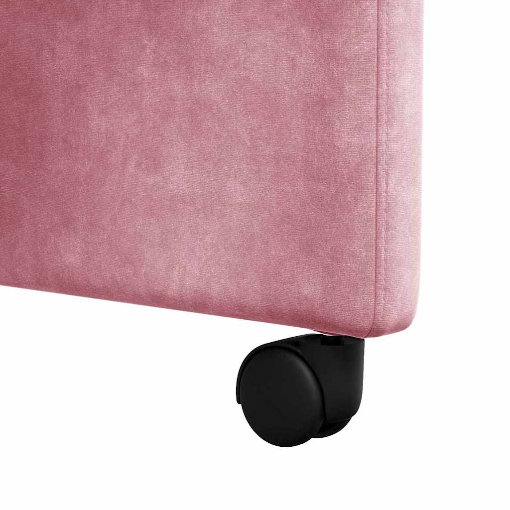 Καρέκλες Φαγητού με Ρόδες 2 pcs Ροζ 58 x 67 x 97 εκ Βελούδο - Pakobazaar