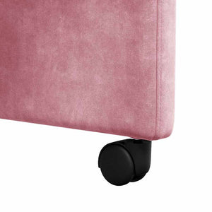Καρέκλες Φαγητού με Ρόδες 2 pcs Ροζ 58 x 67 x 97 εκ Βελούδο - Pakobazaar