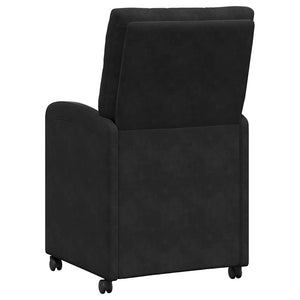 Καρέκλες Φαγητού με Ρόδες 2 pcs Μαύρο 58 x 67 x 97 εκ Βελούδο - Pakobazaar