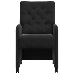 Καρέκλες Φαγητού με Ρόδες 2 pcs Μαύρο 58 x 67 x 97 εκ Βελούδο - Pakobazaar