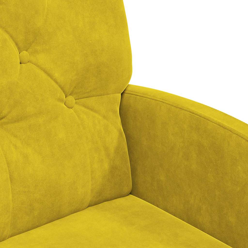 Καρέκλες Φαγητού με Ρόδες 2 pcs Κίτρινο 58 x 67 x 97 εκ Βελούδο
