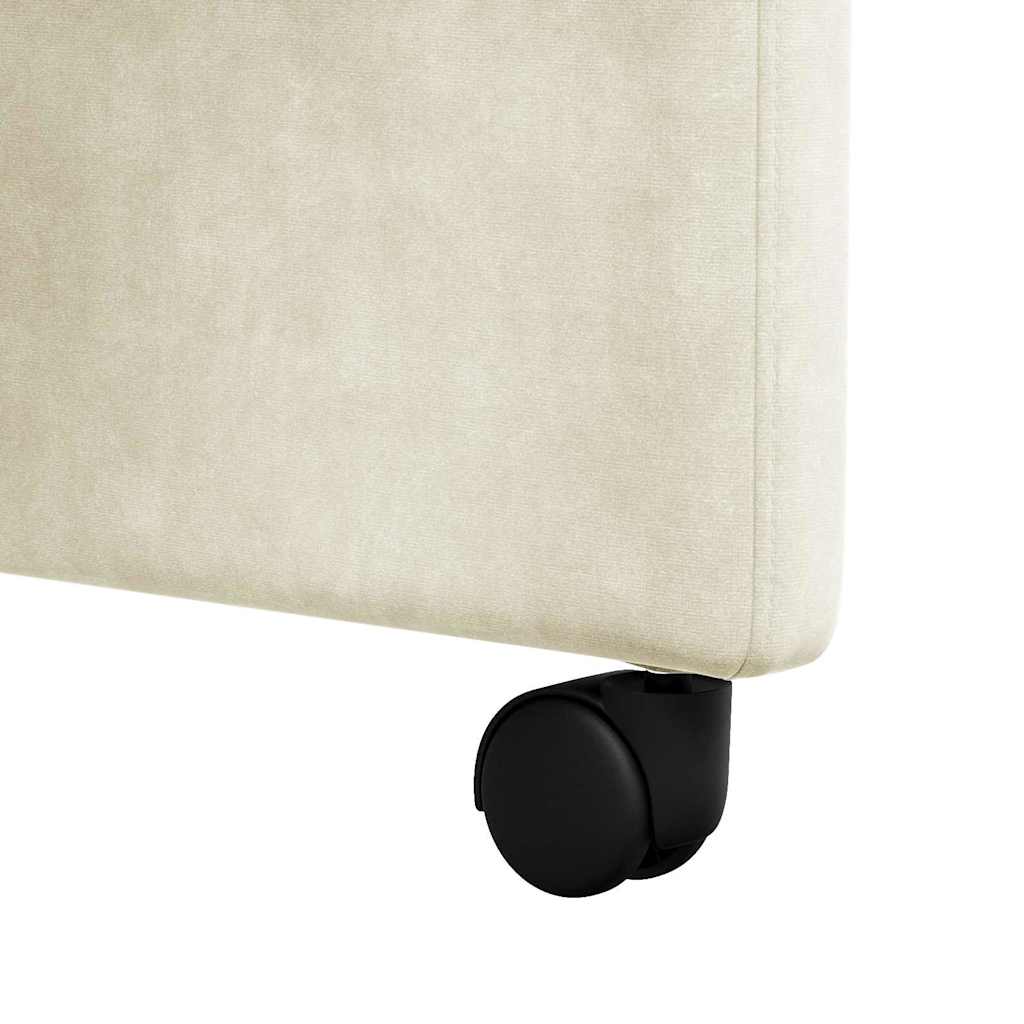 Καρέκλες Φαγητού με Ρόδες 2 pcs Κρεμ 58 x 67 x 97 εκ Βελούδο - Pakobazaar