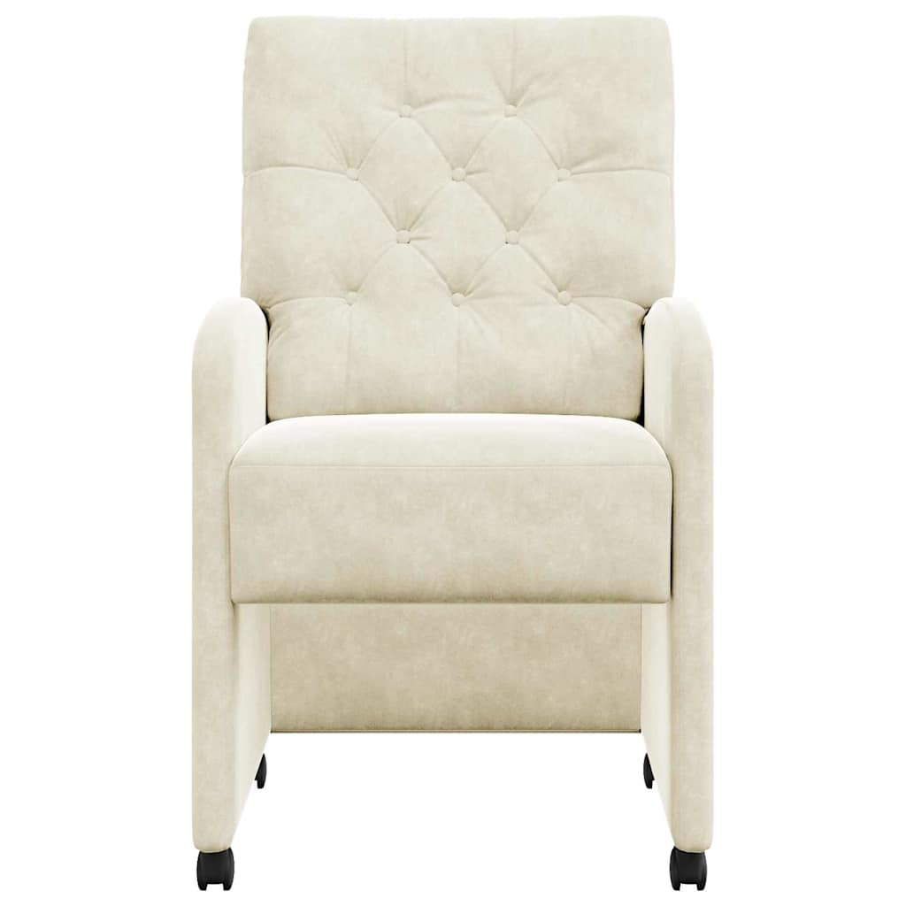 Καρέκλες Φαγητού με Ρόδες 2 pcs Κρεμ 58 x 67 x 97 εκ Βελούδο - Pakobazaar