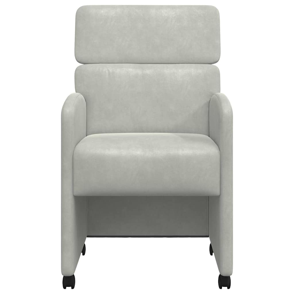 Καρέκλες Φαγητού με Ρόδες 2 pcs Ανοιχτό γκρι 58 x 65 x 98 εκ.