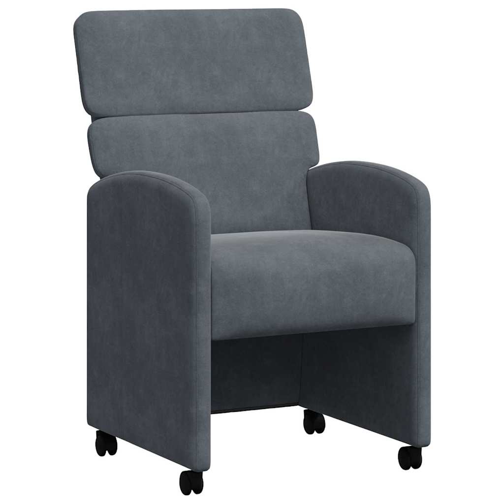 Καρέκλες Φαγητού με Ρόδες 2 pcs Σκούρο γκρι 58 x 65 x 98 εκ. - Pakobazaar