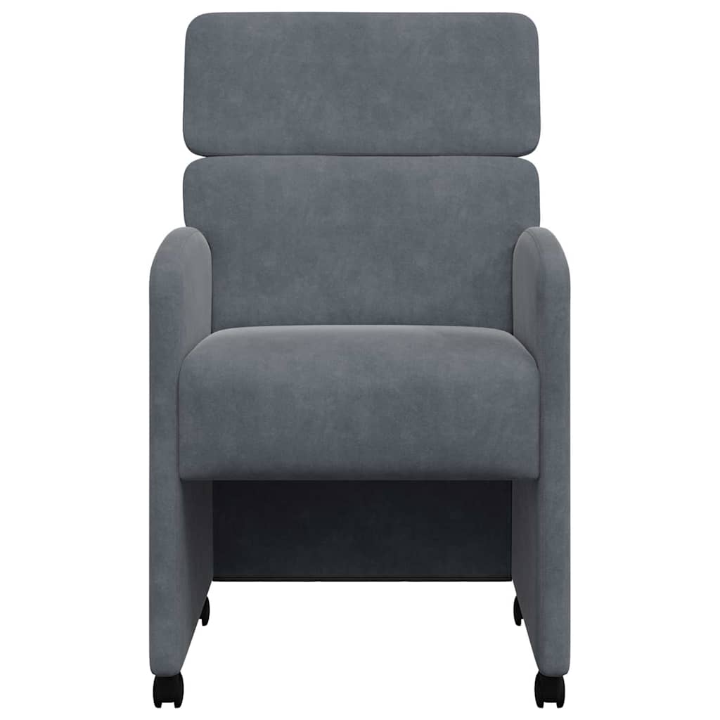 Καρέκλες Φαγητού με Ρόδες 2 pcs Σκούρο γκρι 58 x 65 x 98 εκ. - Pakobazaar