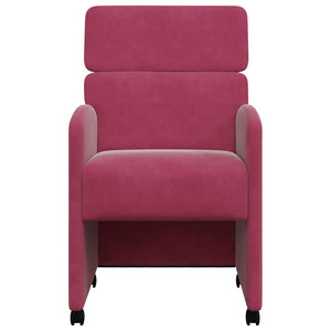 Καρέκλες Φαγητού με Ρόδες 2 τμχ. Βελούδο Μπορντό