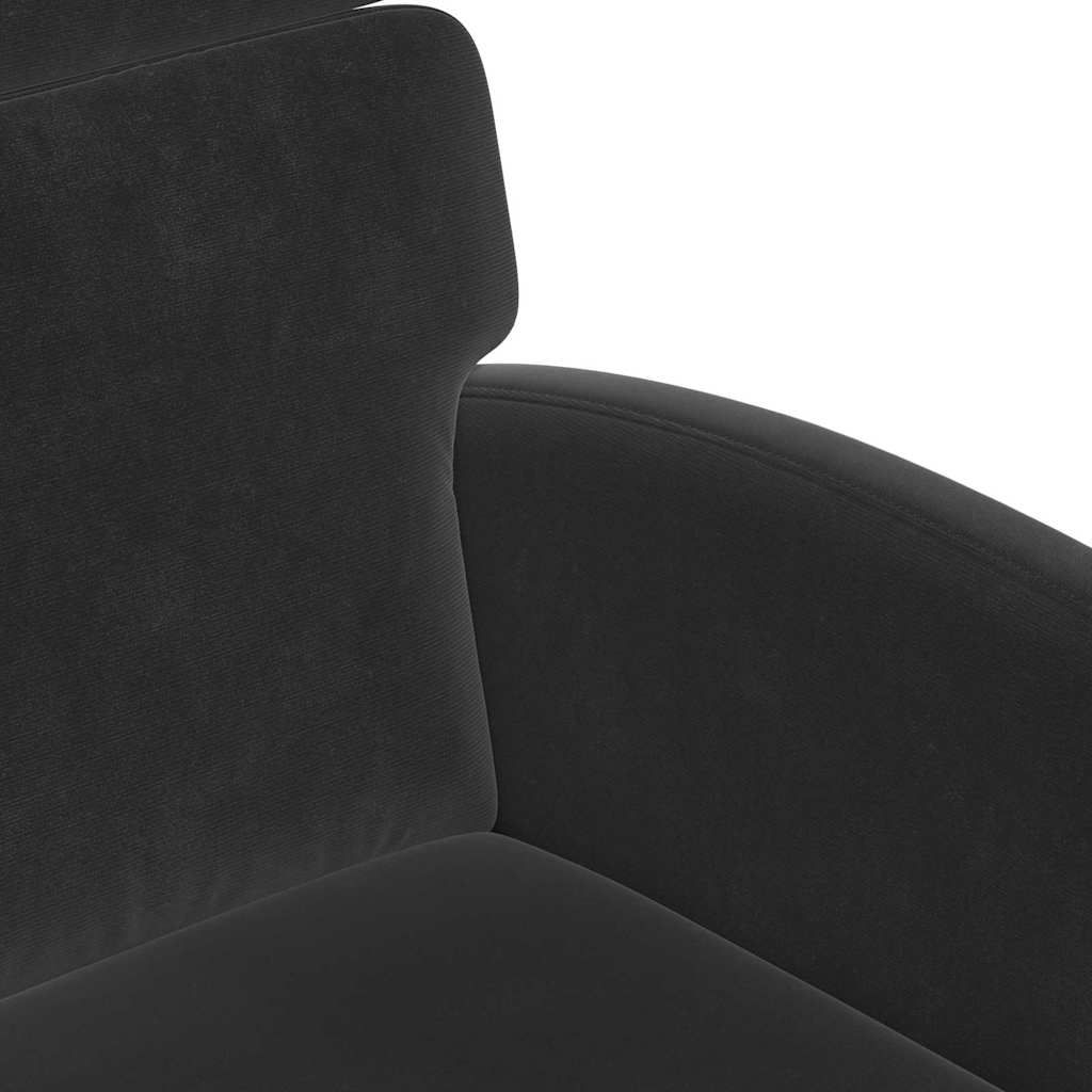 Καρέκλες Φαγητού με Ρόδες 2 pcs Μαύρο 58 x 65 x 98 εκ. Βελούδο