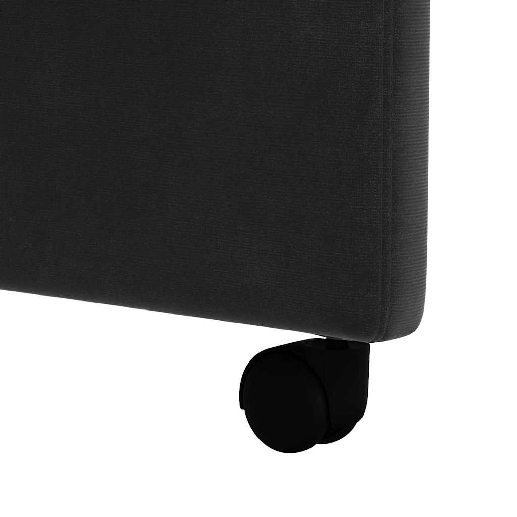 Καρέκλες Φαγητού με Ρόδες 2 pcs Μαύρο 58 x 65 x 98 εκ. Βελούδο
