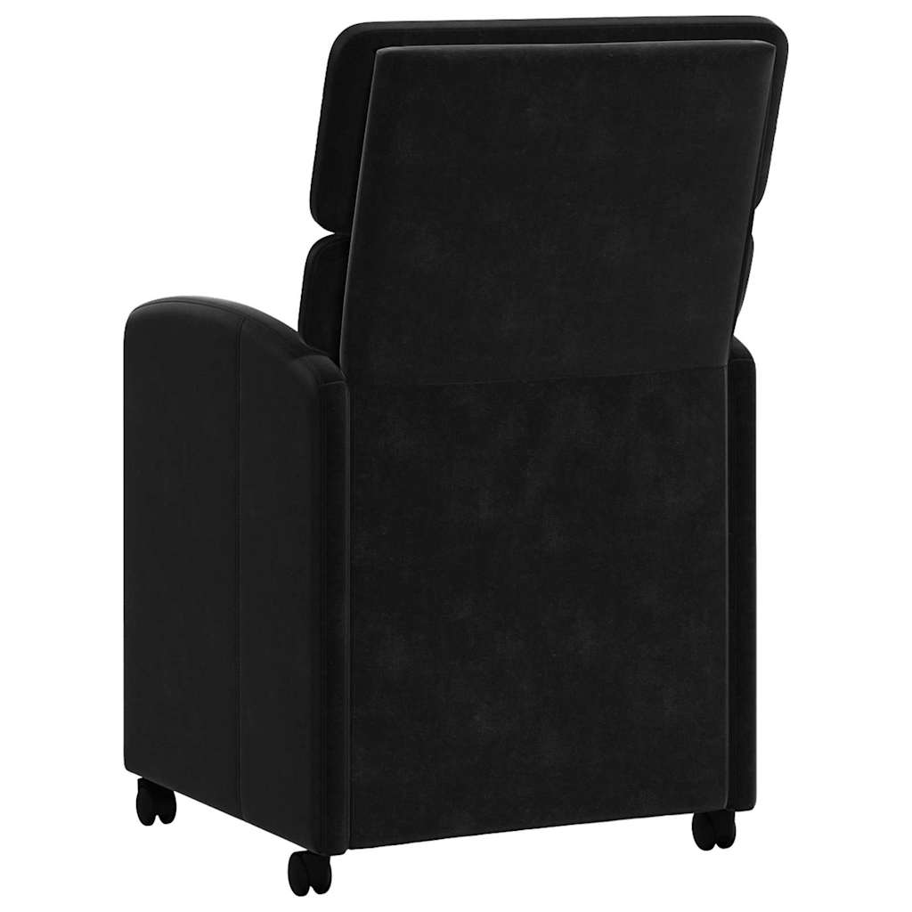 Καρέκλες Φαγητού με Ρόδες 2 pcs Μαύρο 58 x 65 x 98 εκ. Βελούδο