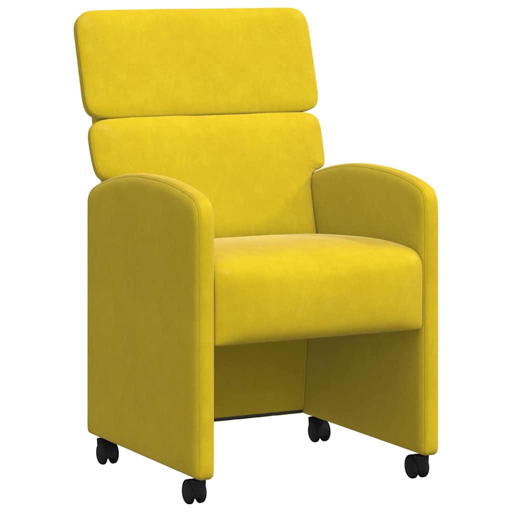 Καρέκλες Φαγητού με Ρόδες 2 pcs Κίτρινο 58 x 65 x 98 εκ.