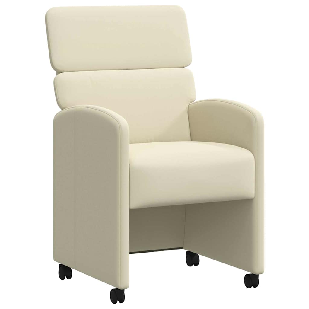 Καρέκλες Φαγητού με Ρόδες 2 pcs Κρεμ 58 x 65 x 98 εκ.