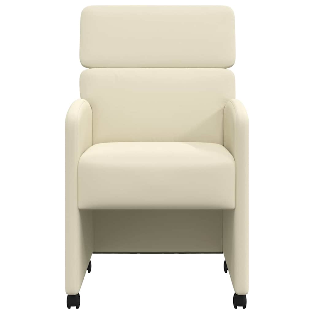 Καρέκλες Φαγητού με Ρόδες 2 pcs Κρεμ 58 x 65 x 98 εκ.