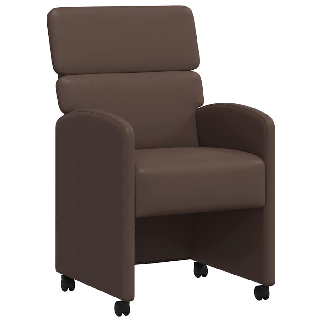 Καρέκλες Φαγητού με Ρόδες 2 pcs Καφέ 58 x 65 x 98 εκ. - Pakobazaar