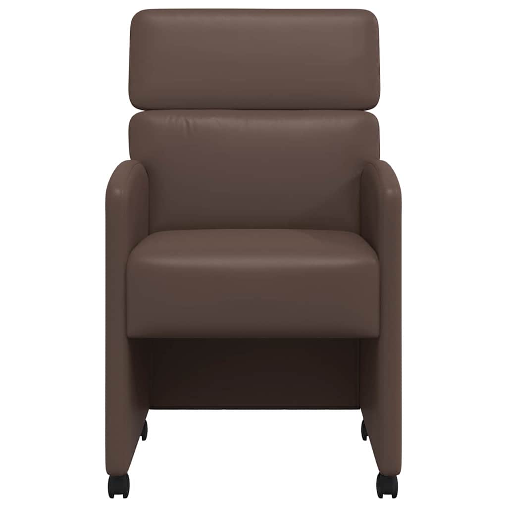 Καρέκλες Φαγητού με Ρόδες 2 pcs Καφέ 58 x 65 x 98 εκ. - Pakobazaar