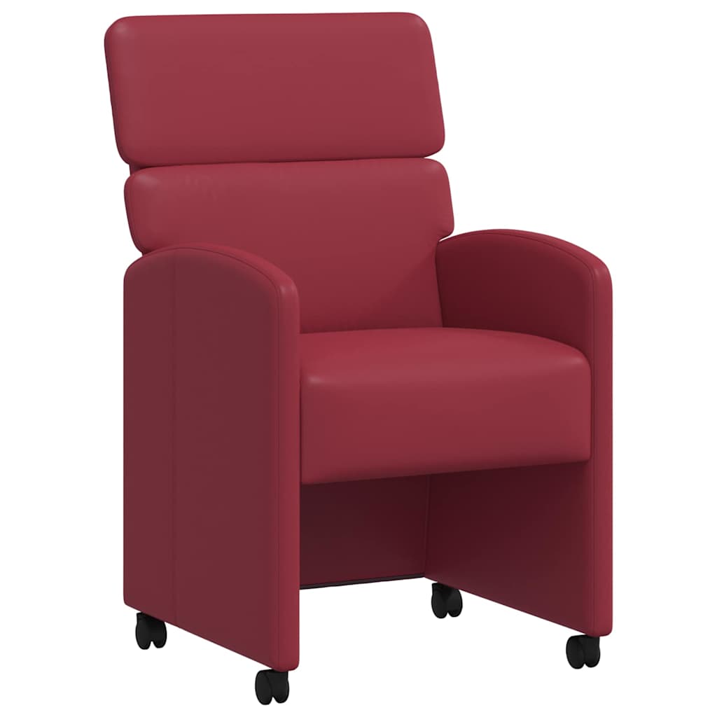 Καρέκλες Φαγητού με Ρόδες 2 pcs Μπορντό 58 x 65 x 98 εκ.