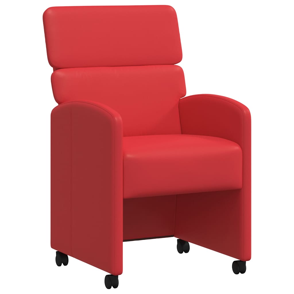 Καρέκλες Φαγητού με Ρόδες 2 pcs Κόκκινο 58 x 65 x 98 εκ.