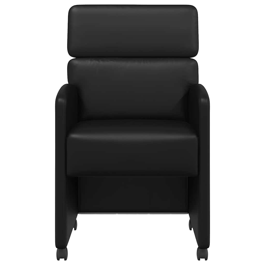 Καρέκλες Φαγητού με Ρόδες 2 pcs Μαύρο 58 x 65 x 98 εκ. - Pakobazaar