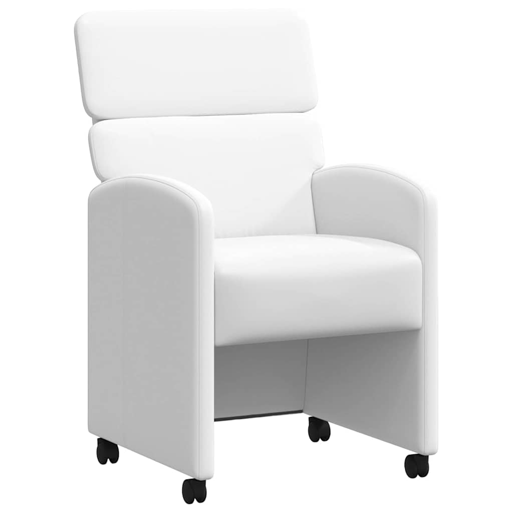 Καρέκλες Φαγητού με Ρόδες 2 pcs Λευκό 58 x 65 x 98 εκ.