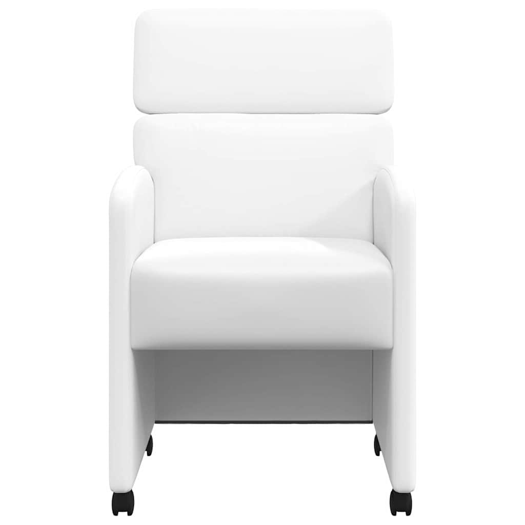 Καρέκλες Φαγητού με Ρόδες 2 pcs Λευκό 58 x 65 x 98 εκ.