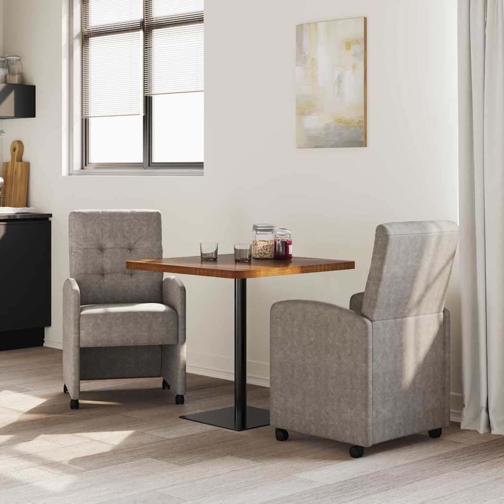 Καρέκλες Φαγητού με Ρόδες με τροχούς 2 pcs Γκρι 58 x 67 x 97 εκ