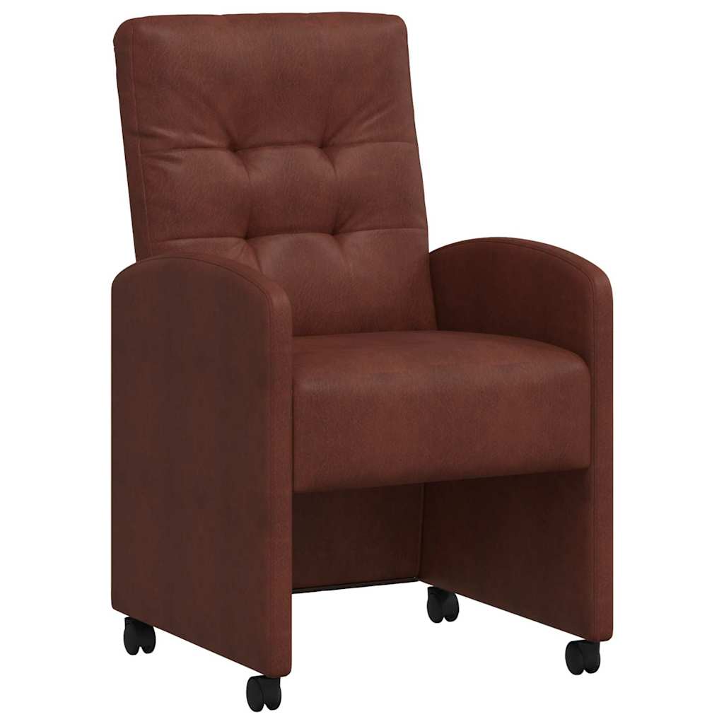 Καρέκλες Φαγητού με Ρόδες 2 pcs Λαμπερό καφέ 58 x 67 x 97 εκ