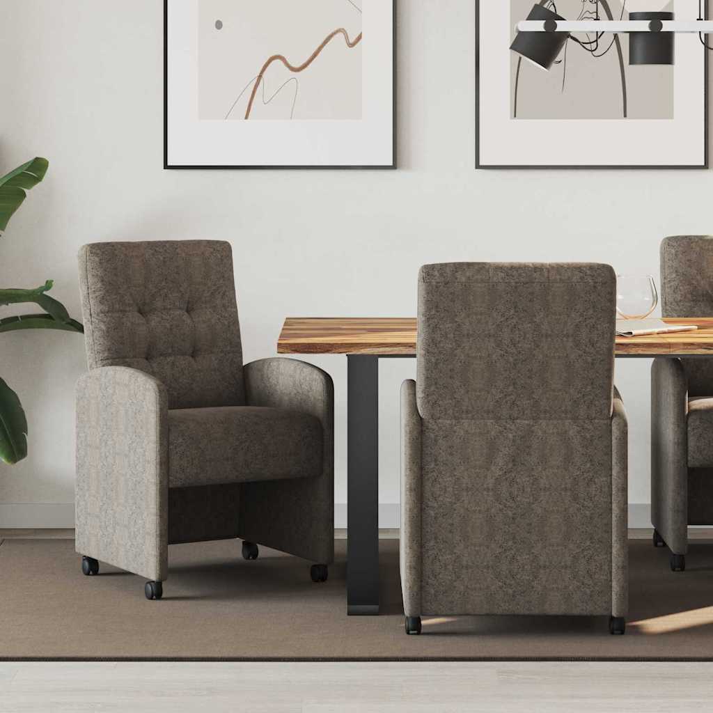 Καρέκλες Φαγητού με Ρόδες 2 pcs Σκούρο γκρι 58 x 67 x 97 εκ