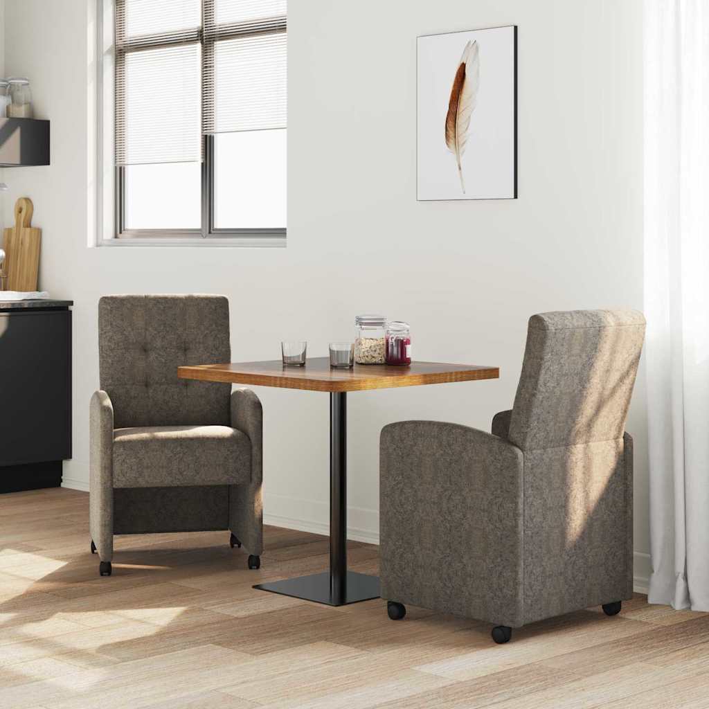 Καρέκλες Φαγητού με Ρόδες 2 pcs Σκούρο γκρι 58 x 67 x 97 εκ
