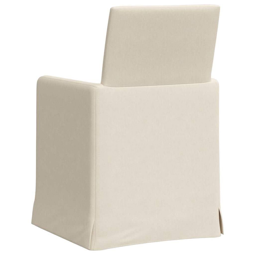 Καρέκλες φαγητού με τροχούς 2 pcs Μπεζ 57 x 67 x 95 εκ Λινό - Pakobazaar