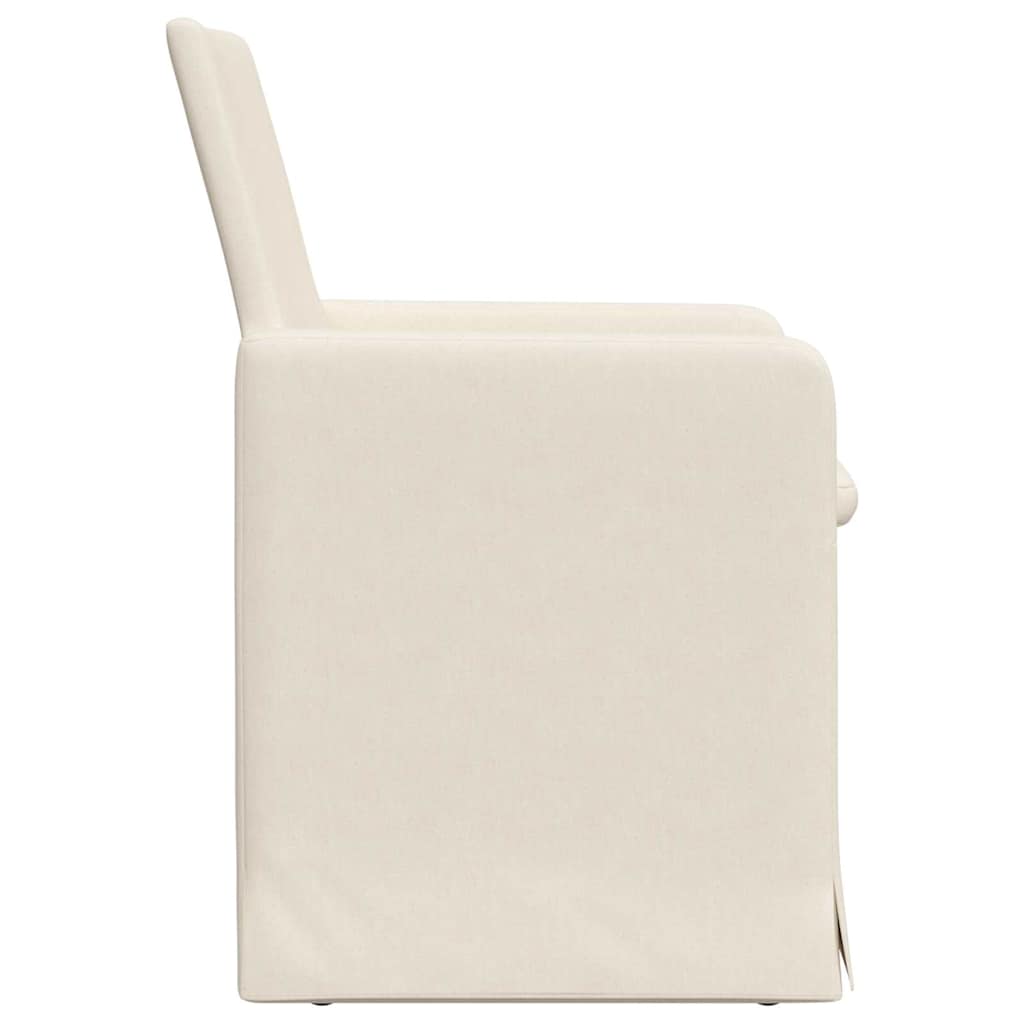 Καρέκλες φαγητού με τροχούς 2 pcs Μπεζ 57 x 67 x 95 εκ Λινό - Pakobazaar
