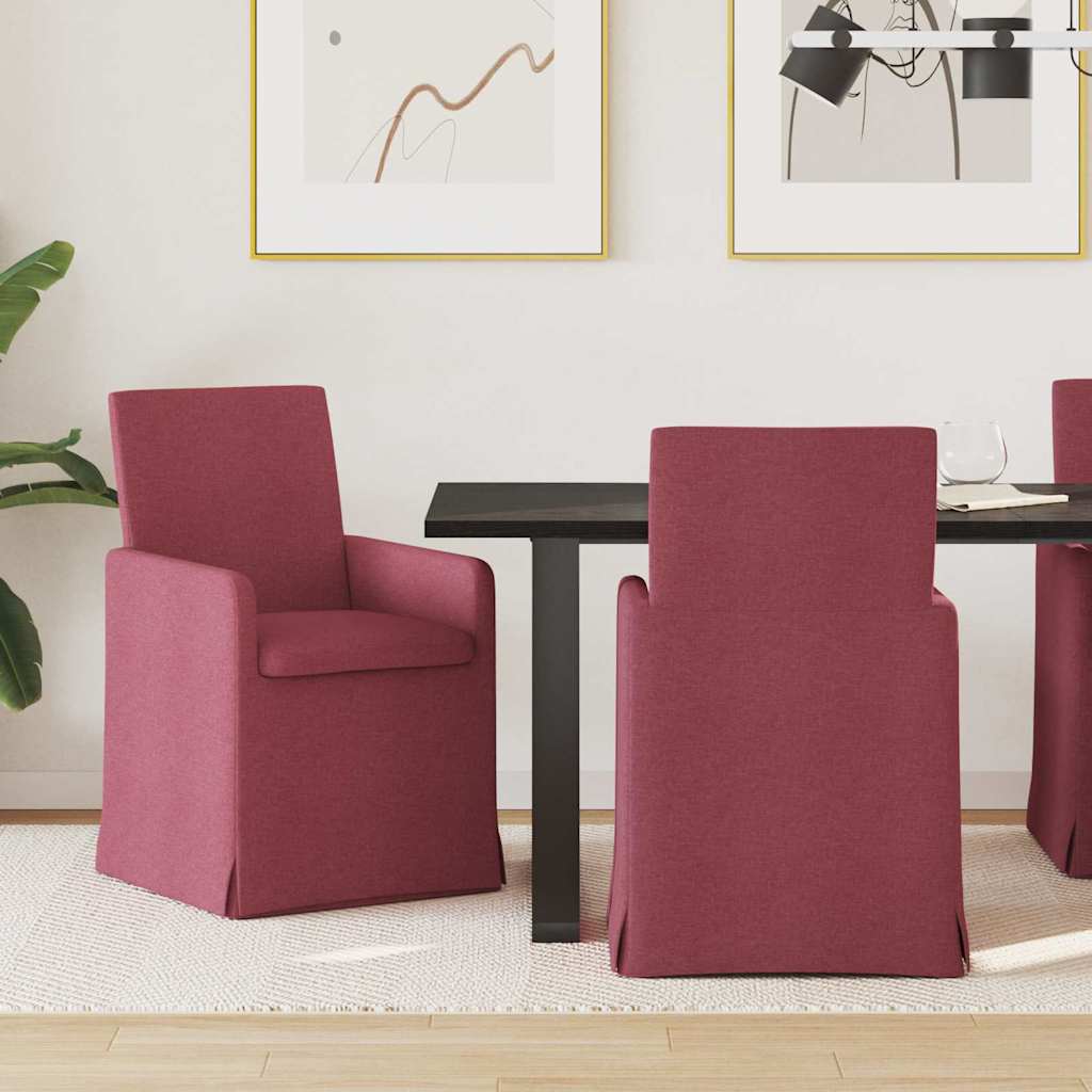 Καρέκλες φαγητού 2 pcs Μπορντό 57 x 67 x 95 εκ ύφασμα