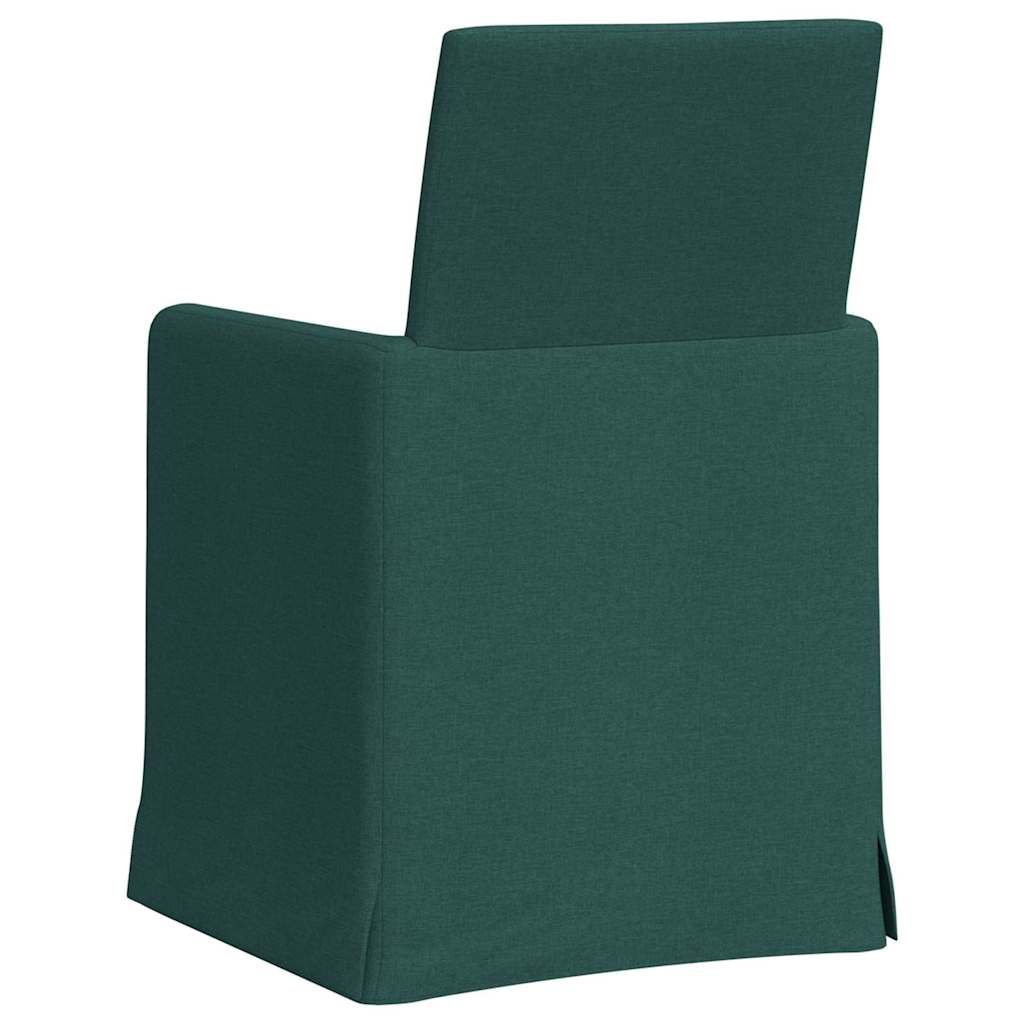 Καρέκλες φαγητού 2 pcs Σκούρο πράσινο 57 x 67 x 95 εκ ύφασμα