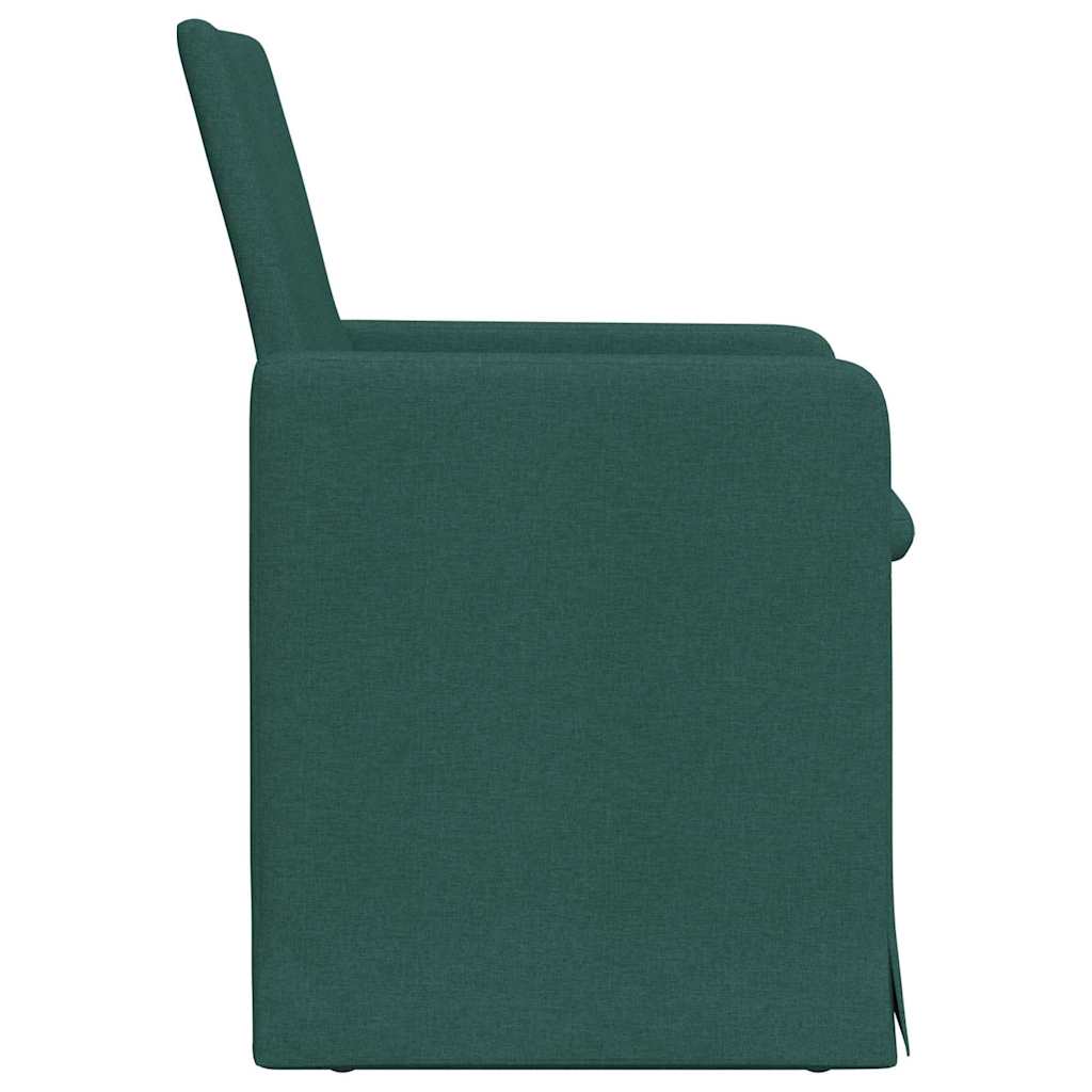 Καρέκλες φαγητού 2 pcs Σκούρο πράσινο 57 x 67 x 95 εκ ύφασμα