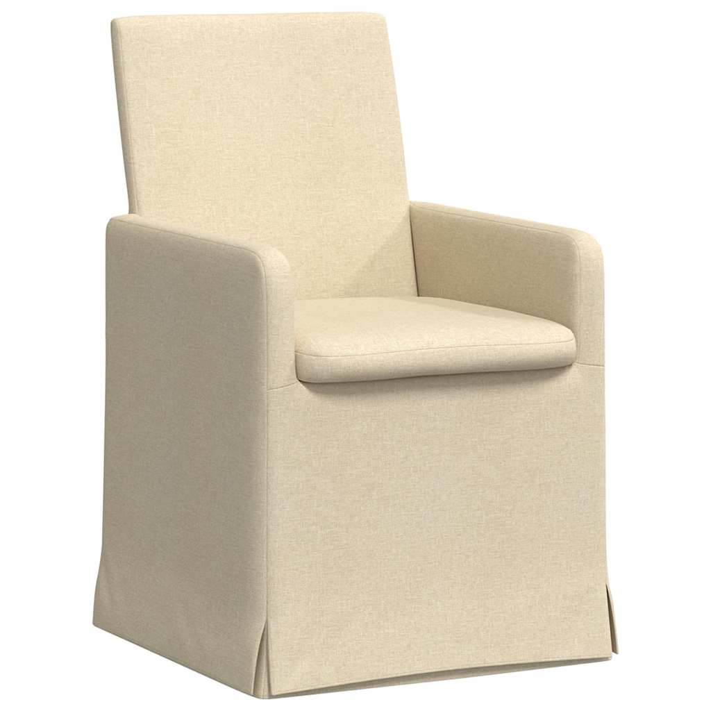 Καρέκλες φαγητού 2 pcs Κρεμ 57 x 67 x 95 εκ ύφασμα