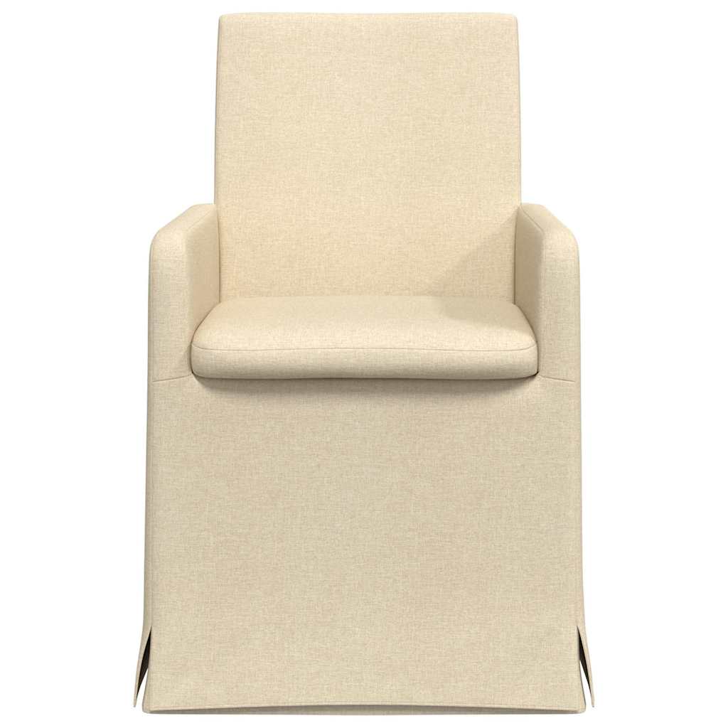 Καρέκλες φαγητού 2 pcs Κρεμ 57 x 67 x 95 εκ ύφασμα