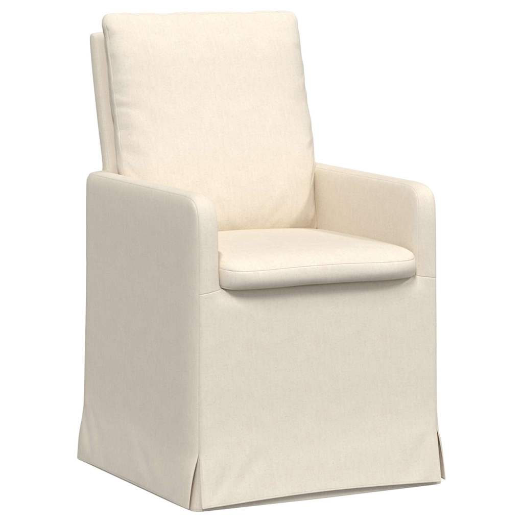 Καρέκλες φαγητού 2 pcs Μπεζ 57 x 67 x 98 εκ Λινό - Pakobazaar