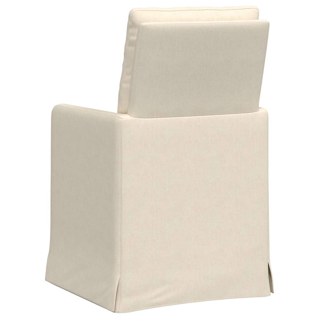 Καρέκλες φαγητού 2 pcs Μπεζ 57 x 67 x 98 εκ Λινό - Pakobazaar